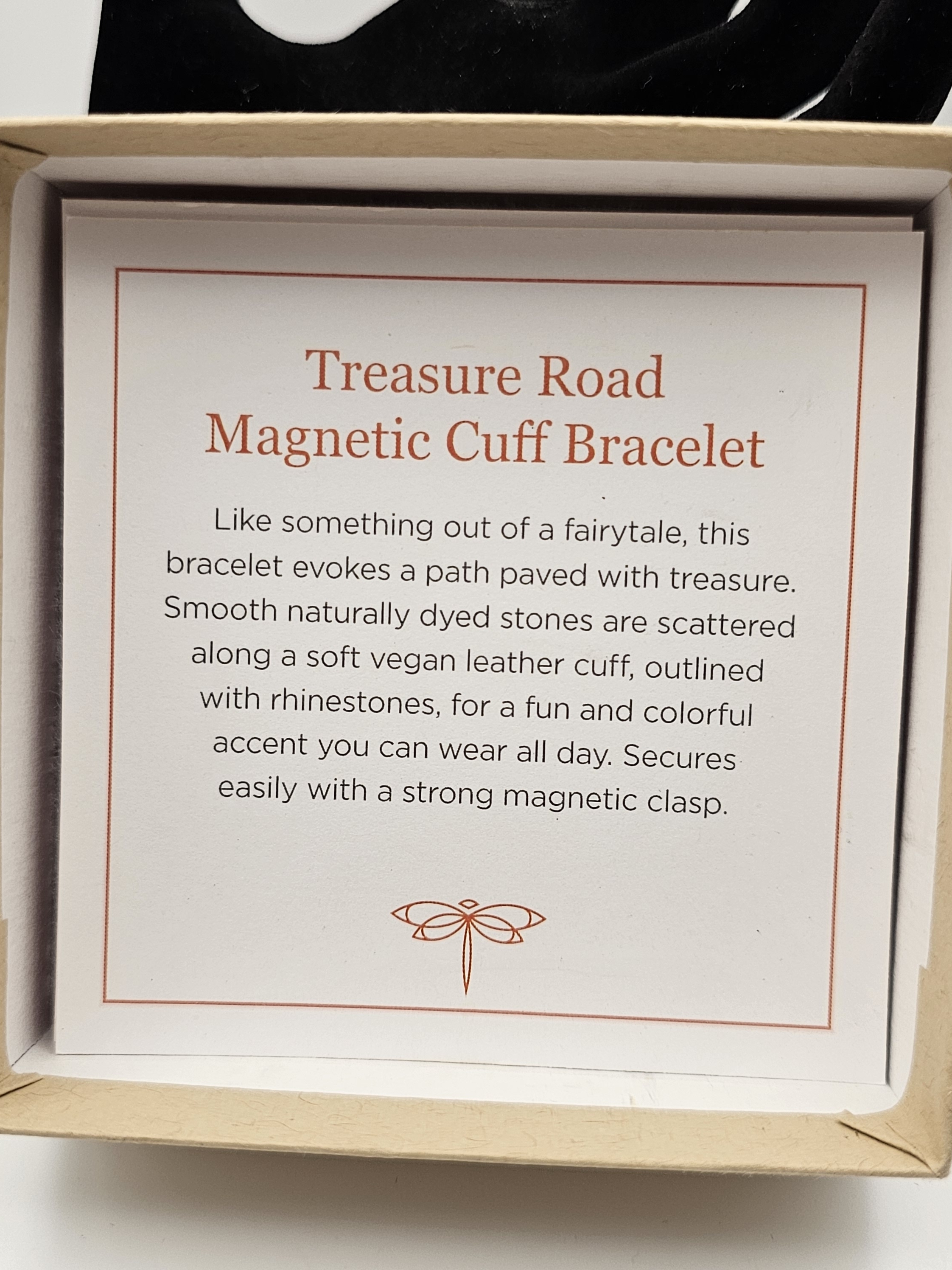 New Petalura "Treasure Road" Magnetic Cuff Bracelet Vegan Leather Various Stones — image 6 of 8